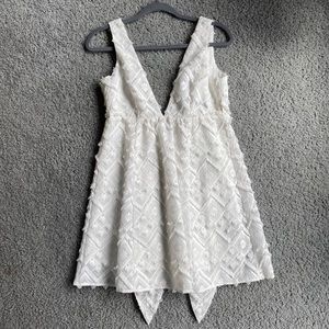Cynthia Rowley White Deep V Dress